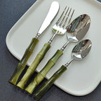 Green Bamboo Look Cutlery Set – product image 6