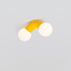 Double Globe Wall Sconce with Curved Metal Arm - view 22