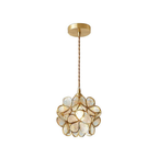 Floral Glass Pendant Light with Brass Fittings - view 30