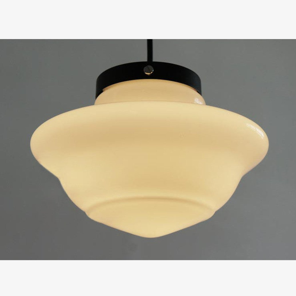 Frosted Glass Pendant Light, Matte White Geometric Designs - view 10