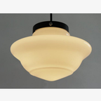 Frosted Glass Pendant Light, Matte White Geometric Designs - view 10