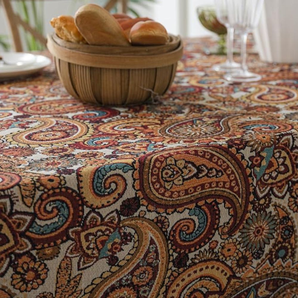 Paisley Floral Tassel Tablecloth – image 2