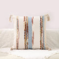 Reversible Striped Tassel Cushion Cover – image 1