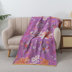Purple Wildflower Cotton Gauze Bath Towel – image 4