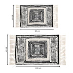 Black and White Geometric Tassel Rug – image 8