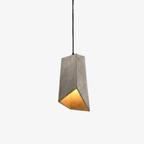Asymmetric Concrete Pendant Light with Braided Cord - view 1