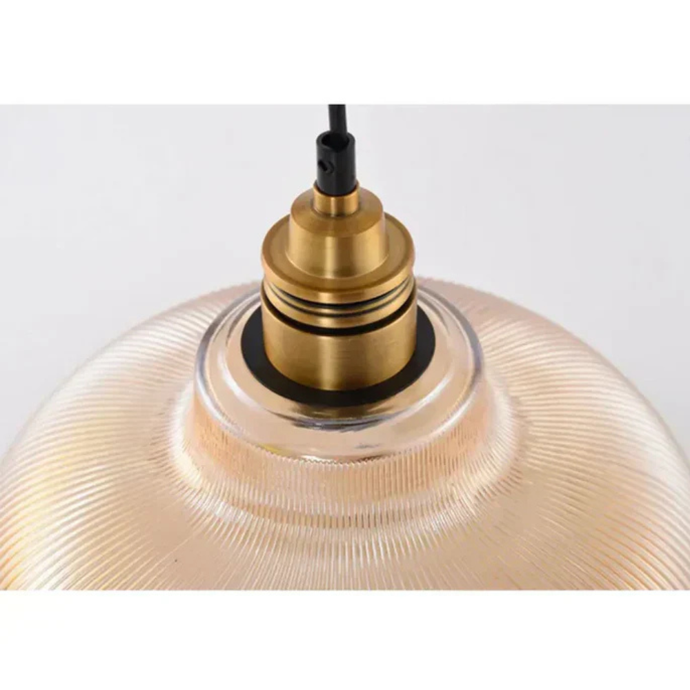 Ribbed Glass Pendant Light, Modern Farmhouse Style - view 6