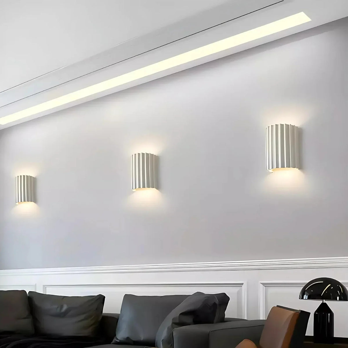 Ribbed Resin Wall Sconce with Push-Button Switch - view 9