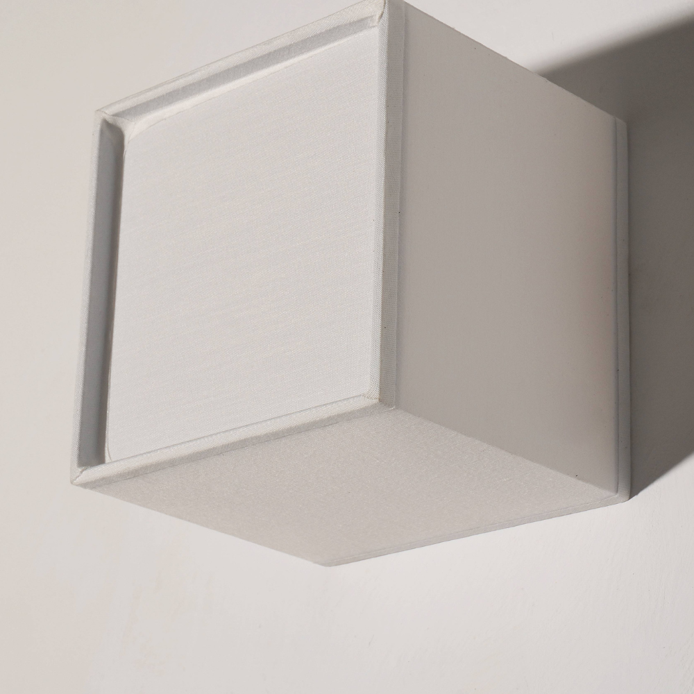 Fabric Cube LED Wall Sconce, White Japandi Design - view 18