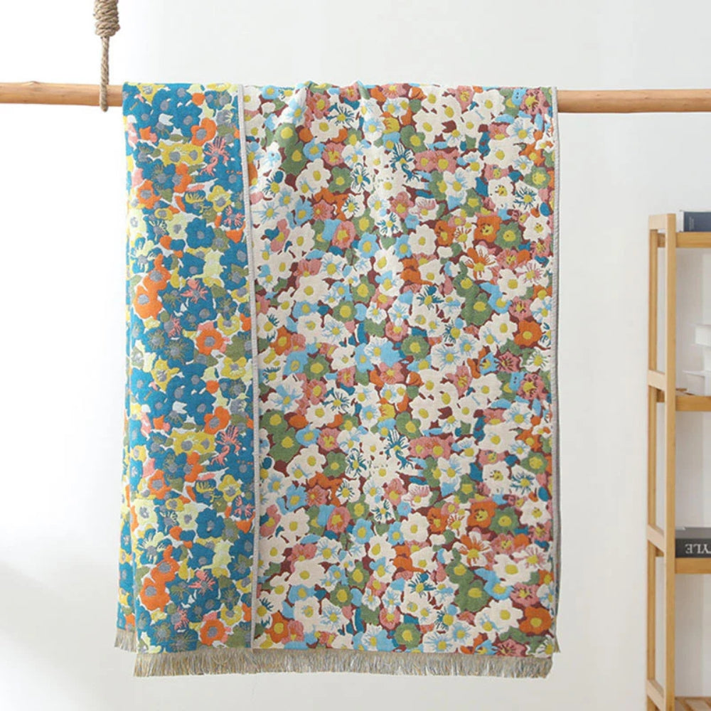 Reversible Patterned Bath Towel, Colourful Everyday Design - product view 1