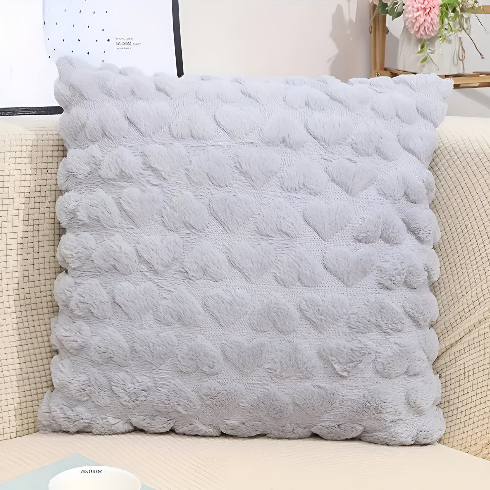 Plush Heart Pattern Cushion Cover – image 8
