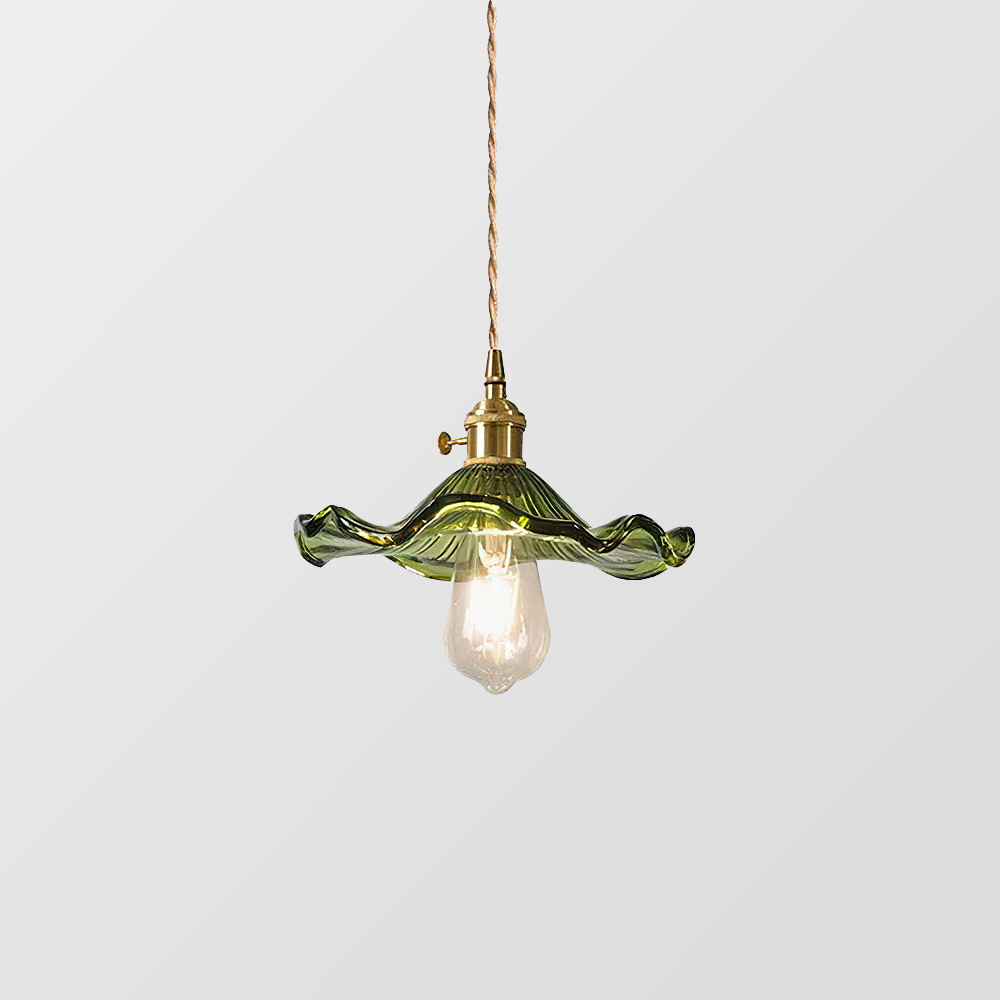 Glass Petal Pendant Light with Brass Fittings - view 16
