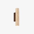 Travertine and Wood Wall Sconce with Up-and-Down Lighting - view 1