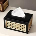 Wood and Rattan Tissue Box – image 3