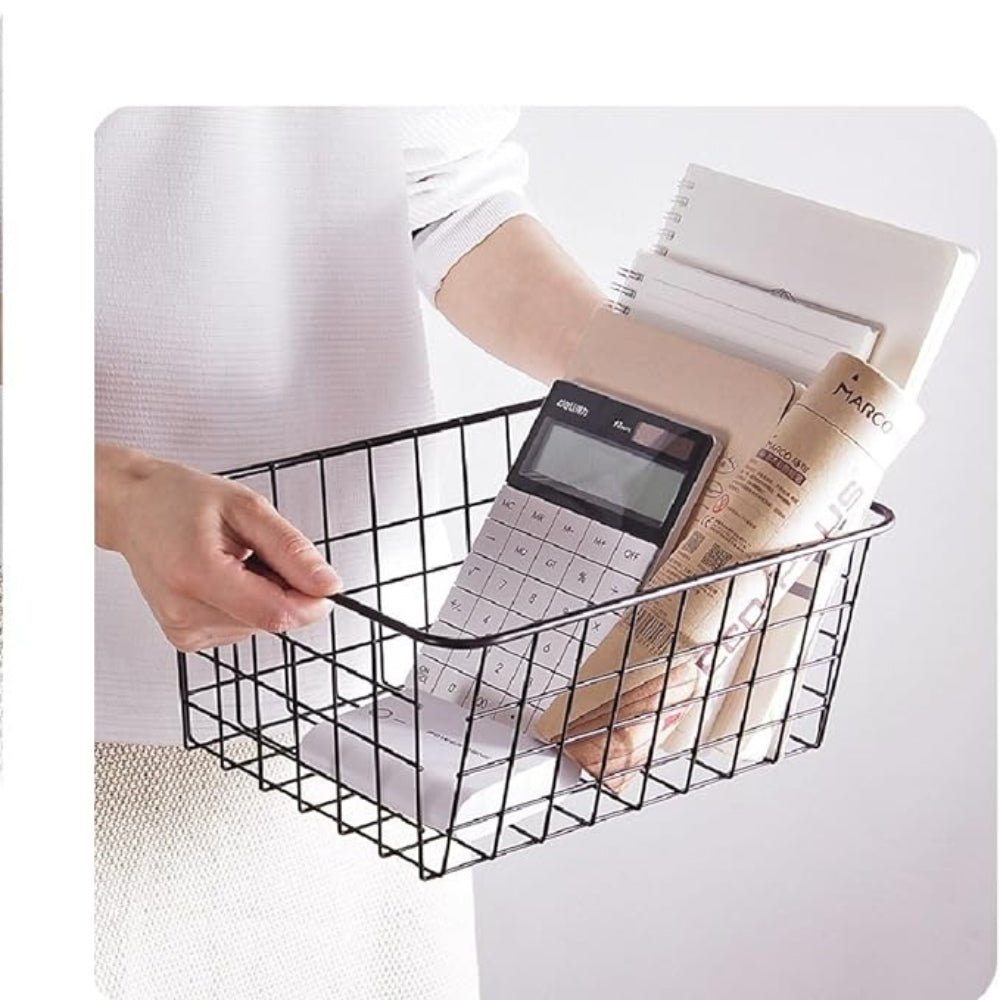 Iron Wire Storage Basket with Carry Handles – image 4