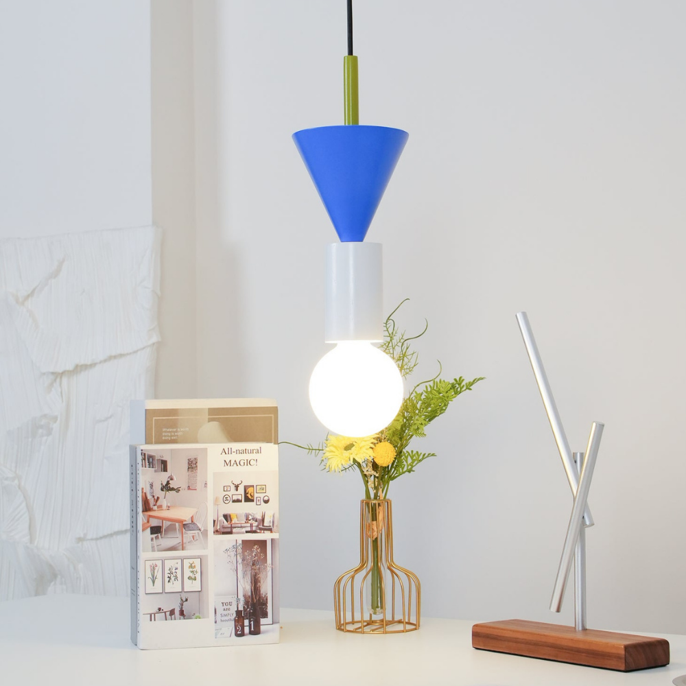 Geometric Wood Pendant Light, Sculptural Nordic Design - view 49