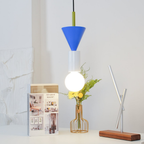 Geometric Wood Pendant Light, Sculptural Nordic Design - view 49
