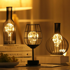 Bottle-Shaped Metal Table Lamp with Warm String Lights - view 8