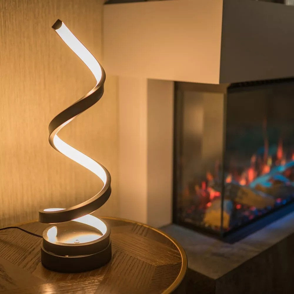 Spiral LED Table Lamp with Dimmable USB Lighting - view 9