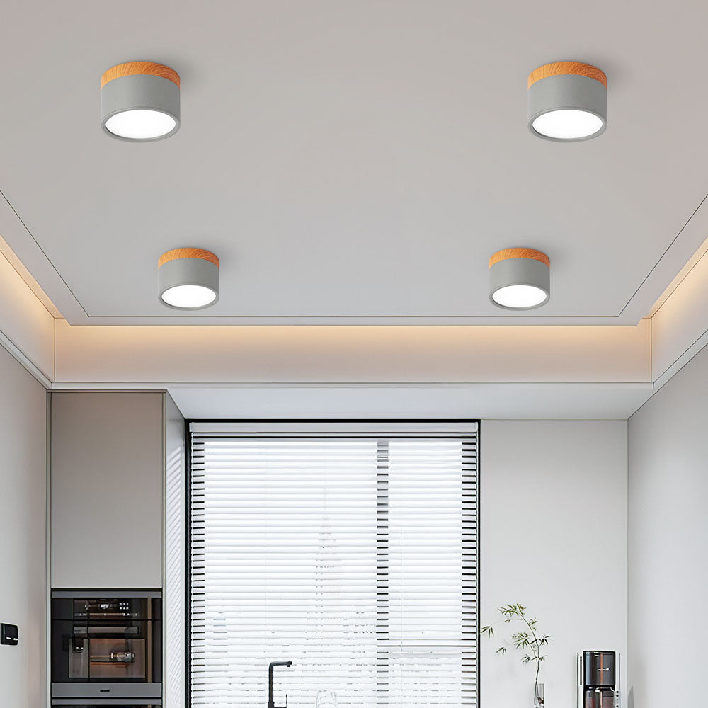 Wood-Effect LED Button Ceiling Light - view 15