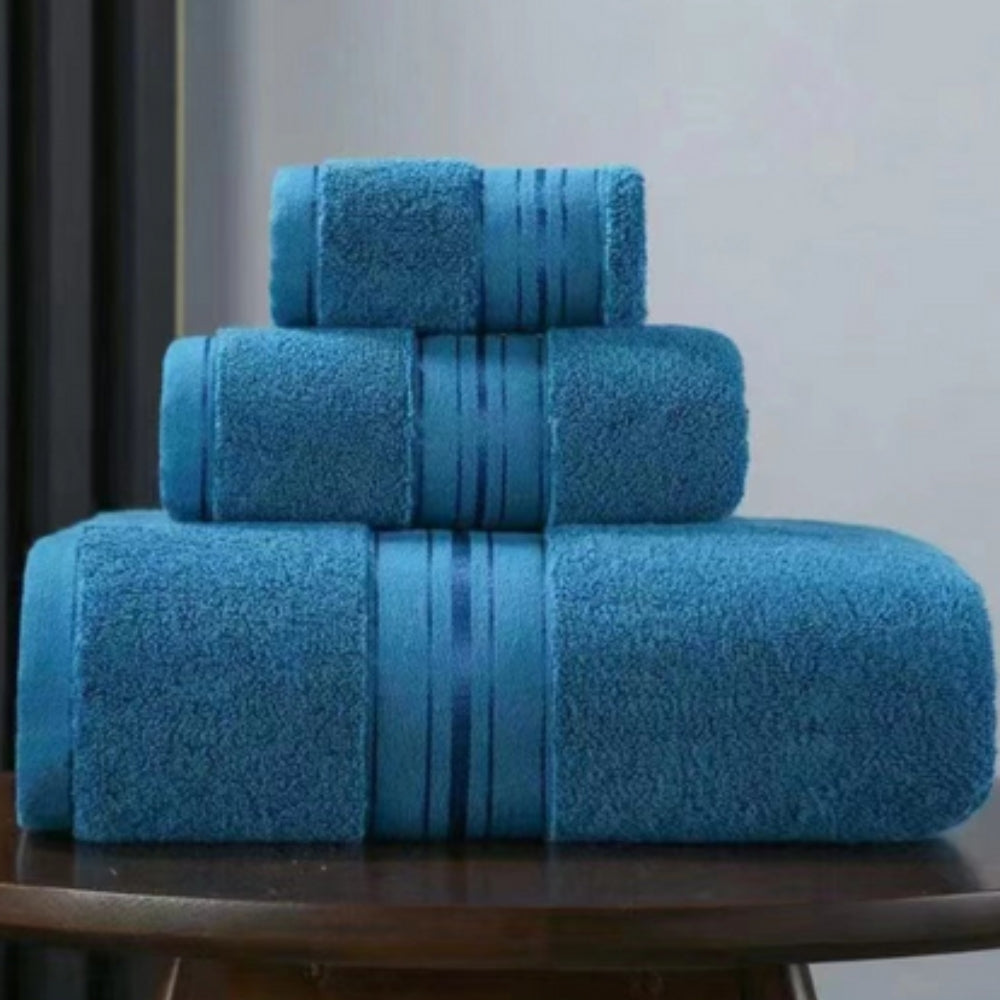 Cotton Bathroom Towel Set – 3 Pieces – image 3