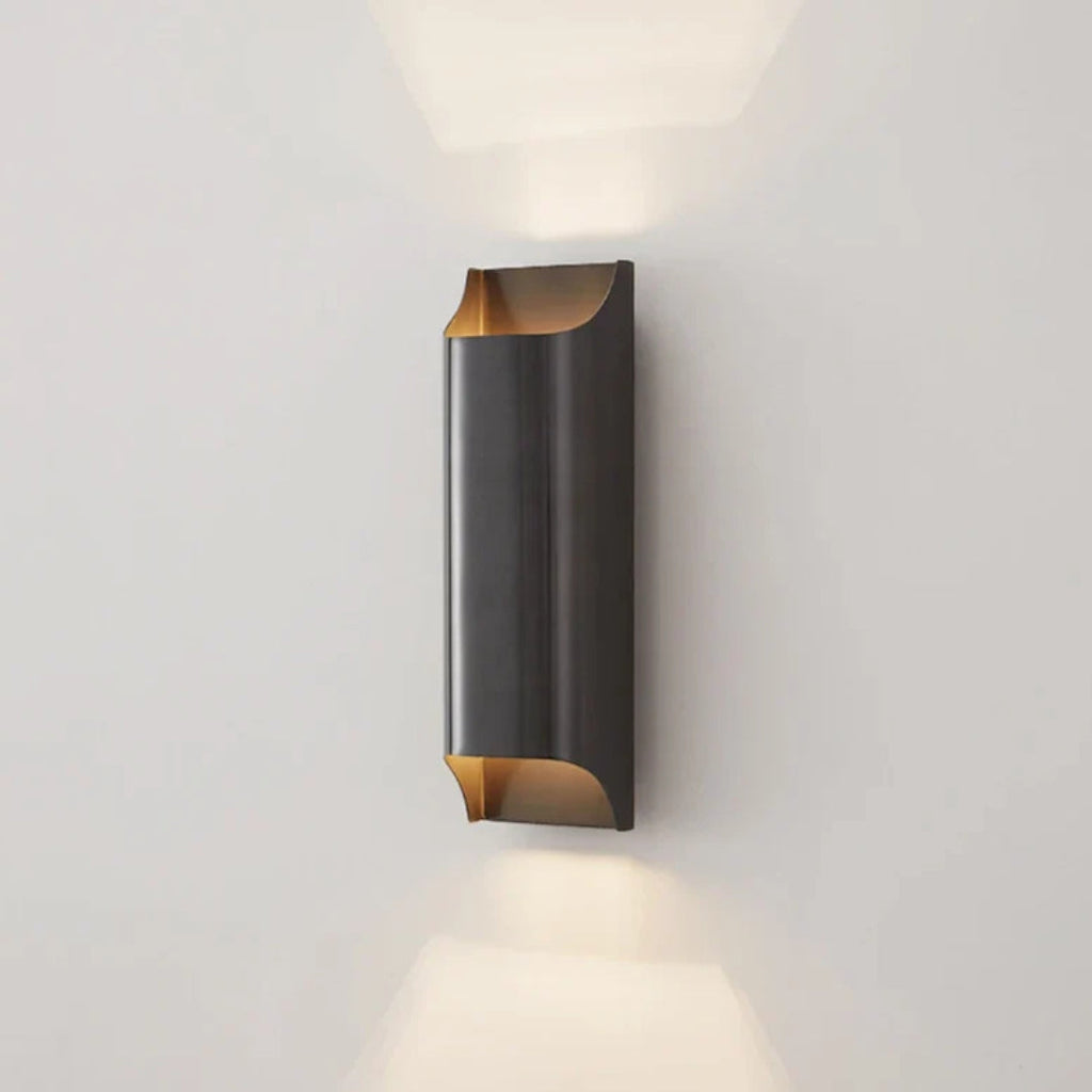 Metal LED Wall Sconce with Gold-Tone Interior - view 4