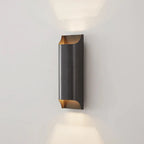 Metal LED Wall Sconce with Gold-Tone Interior - view 4
