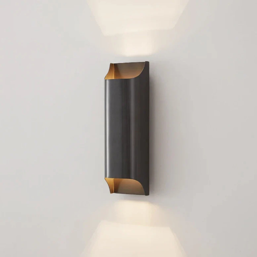 Metal LED Wall Sconce with Gold-Tone Interior - view 4
