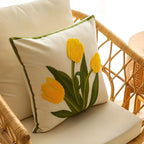 Embroidered Tulip Cotton Cushion Cover – image 2