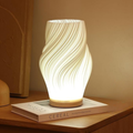 Textured Vase-Shaped LED Bedside Lamp with USB Cord - view 1