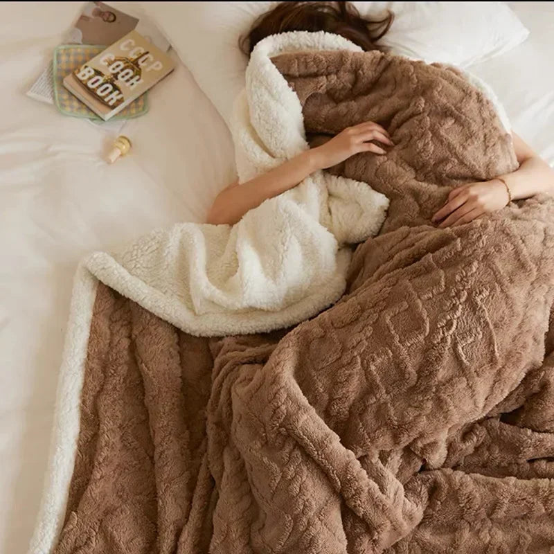 Thick Double-Sided Fleece Winter Blanket
