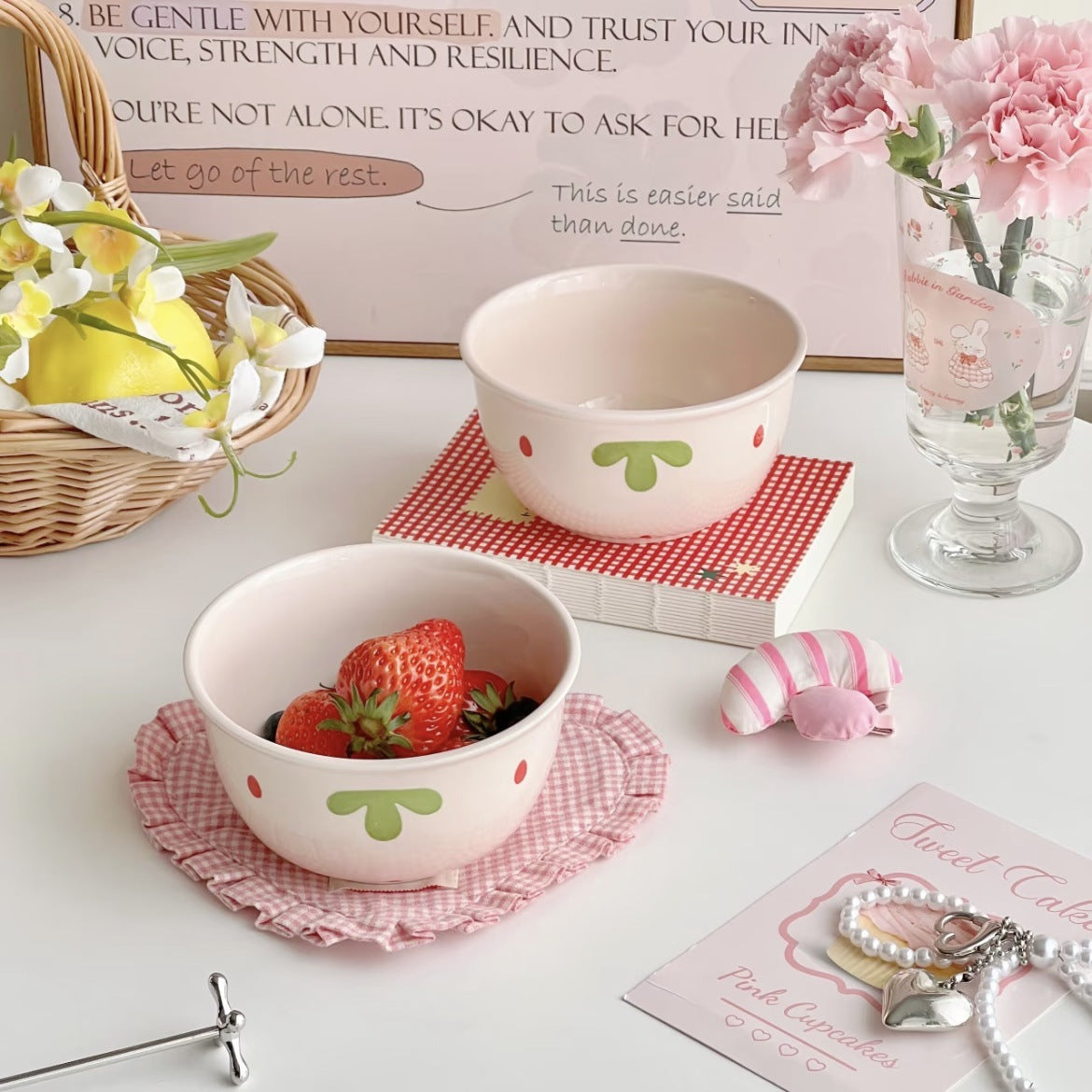 Strawberry Pattern Ceramic Bowl – product image 4