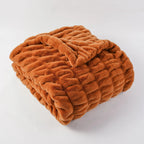 Ruched Faux Rabbit Fur Throw Blanket, Double-Sided Soft Texture — product view 16
