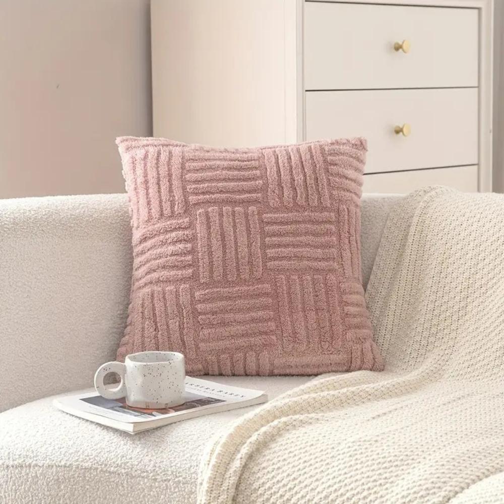 Textured Faux Fur Cushion Cover with Velvet Reverse – image 3