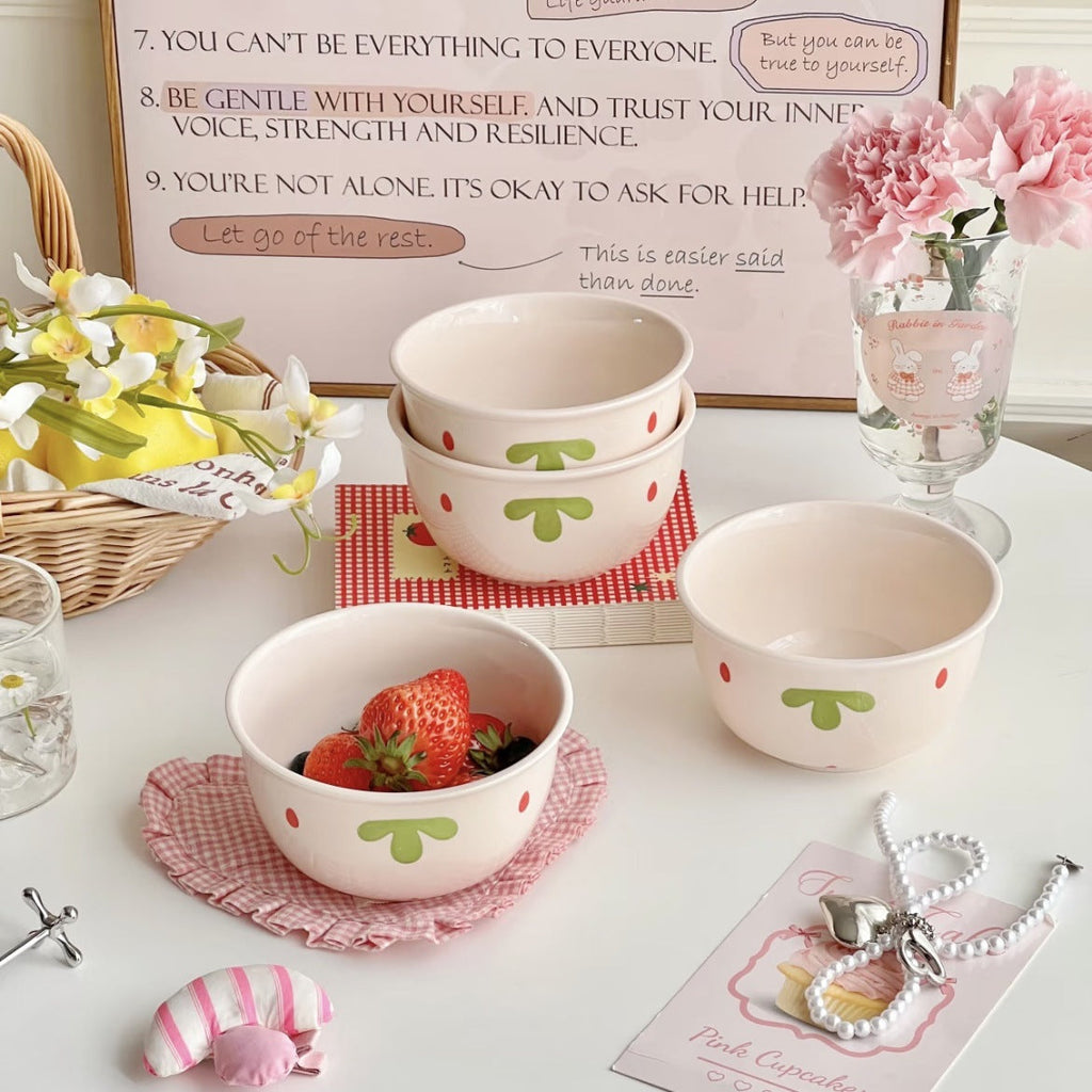 Strawberry Pattern Ceramic Bowl – product image 1