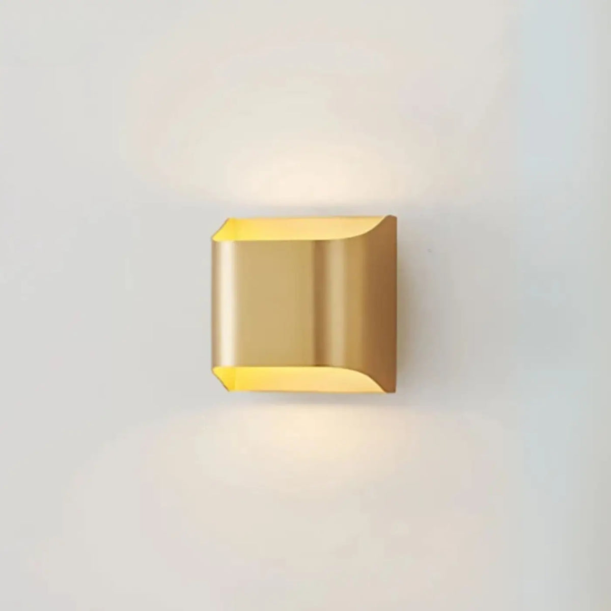 Metal LED Wall Sconce with Gold-Tone Interior - view 9