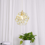 Floral Glass Pendant Light with Brass Fittings - view 11