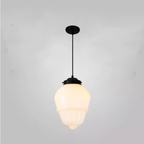 Frosted Glass Pendant Light, Matte White Geometric Designs - view 17