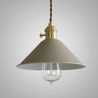 Matte Cone Pendant Light with Brass Fitting - view 20