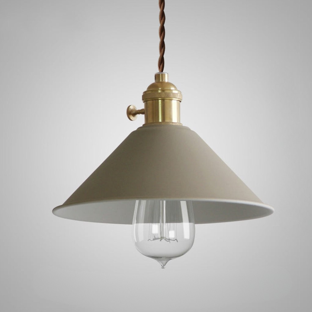 Matte Cone Pendant Light with Brass Fitting - view 20