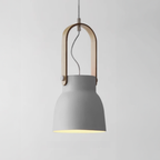 Tapered Metal Pendant Light with Wood-Look Detail - view 18