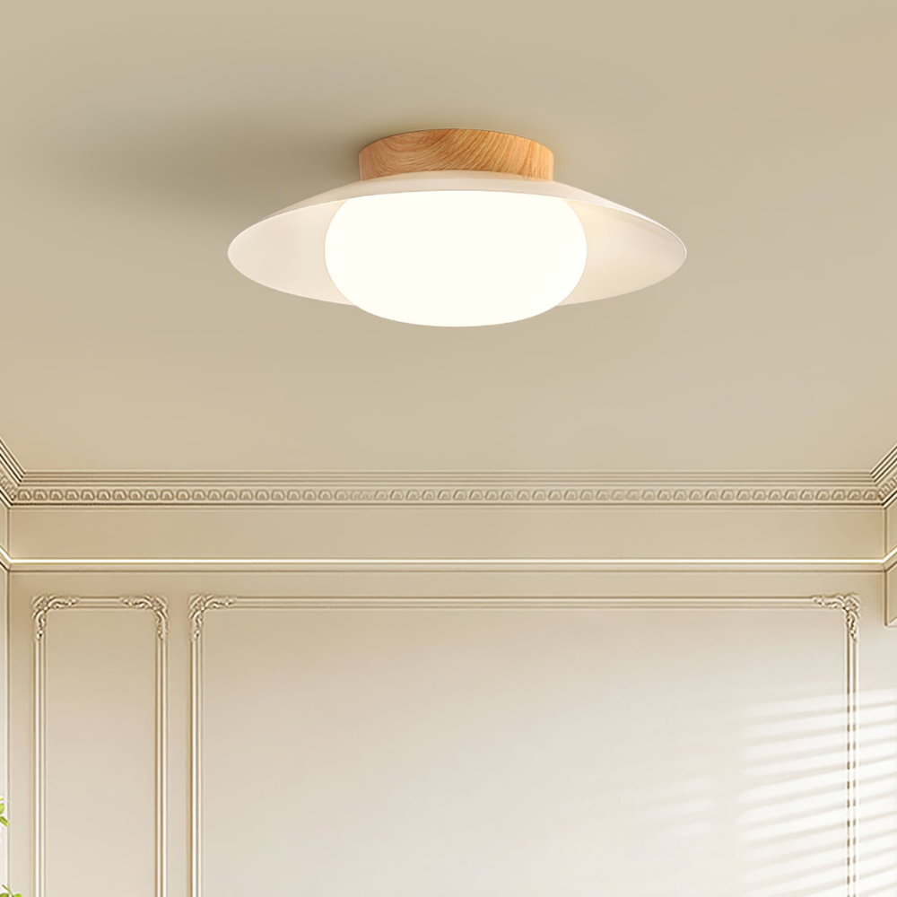 Cream Acrylic LED Flush Ceiling Light, 35 cm - view 5