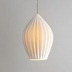 Ribbed Ceramic Teardrop Pendant Light - view 4