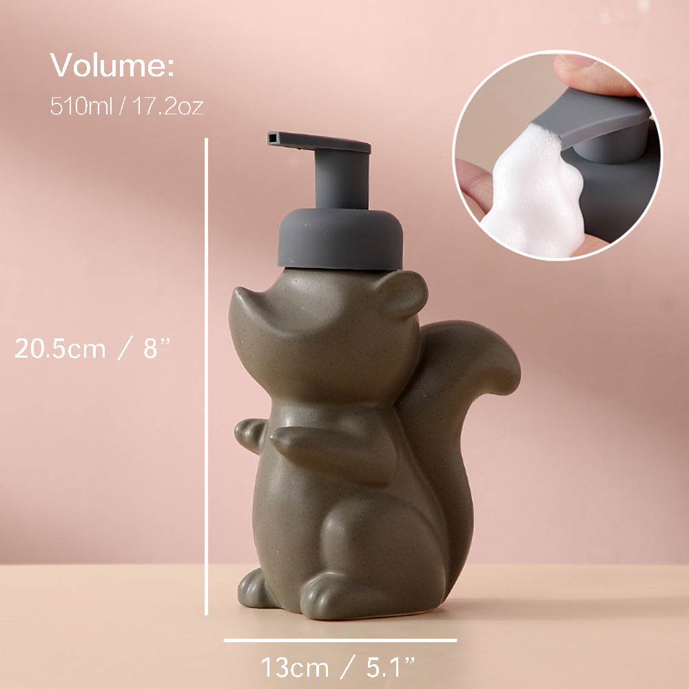 Squirrel Ceramic Foaming Soap Dispenser, 510 mL