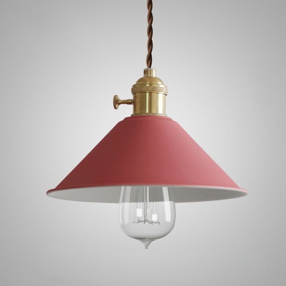 Matte Cone Pendant Light with Brass Fitting - view 21