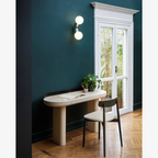 Double Globe Wall Sconce with Curved Metal Arm - view 4