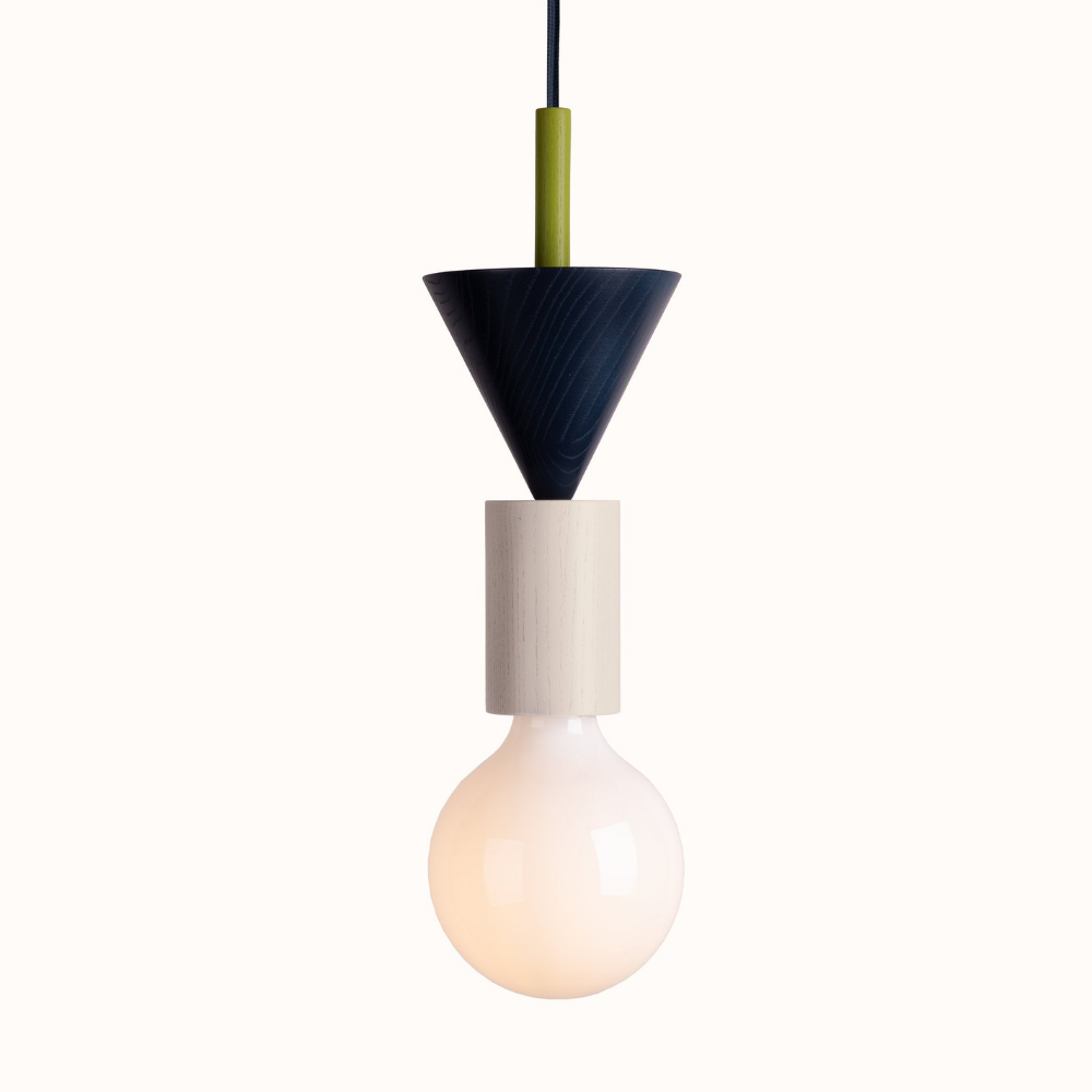 Geometric Wood Pendant Light, Sculptural Nordic Design - view 36