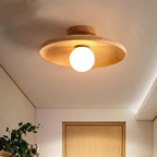 Wood-Shade LED Flush Ceiling Light, Scandinavian Style - view 3