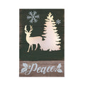 Wooden Peace Christmas Sign with Deer and Pine Tree - product view 1