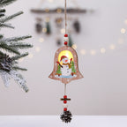 Wooden Christmas House Ornament with Santa Design - product view 3